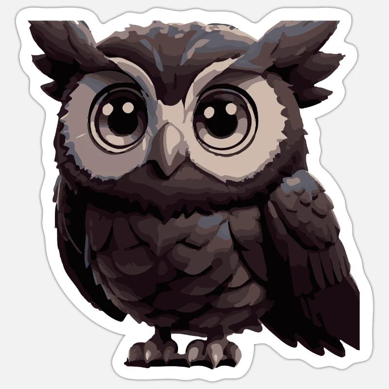 Eule Comic Sticker Größe S (10 x 10 cm)