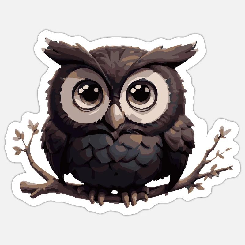 Eule Comic Sticker Größe S (10 x 10 cm)