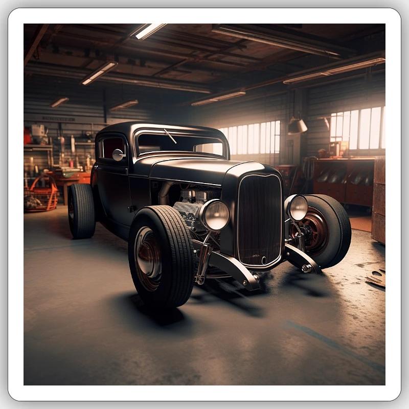 hot rod Naklejka rozmiar S (10 x 10 cm)