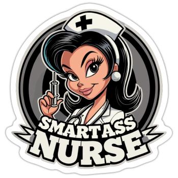 Klugscheißer Krankenschwester witzig Geschenk - Sticker Größe S (10 x 10 cm) - Mattweiß - Vorne