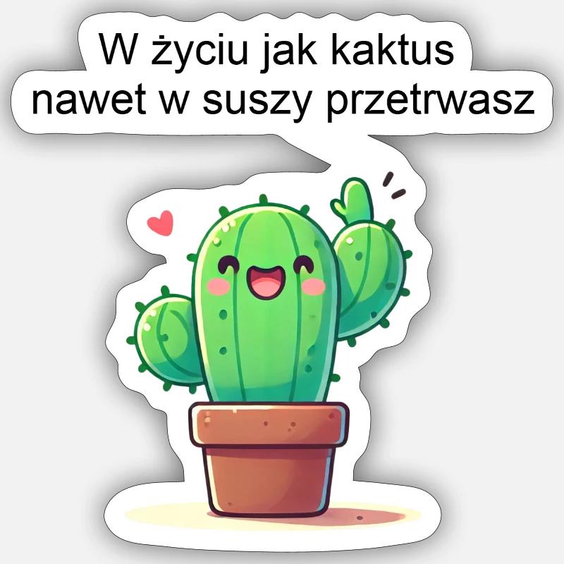 cactus - Sticker size S (10 x 10 cm) - white matte