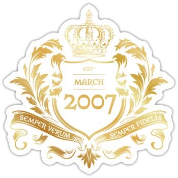 18th Birthday Semper Verum - Established 03/2007 - Sticker size S (10 x 10 cm) - white matte - Front