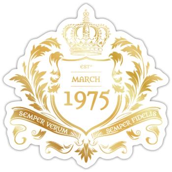 50th Birthday Semper Verum - Established 03/1975 - Sticker size S (10 x 10 cm) - white matte - Front