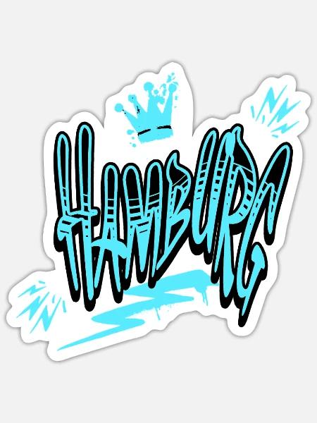 Hamburg - Sticker Größe S (10 x 10 cm) - Mattweiß