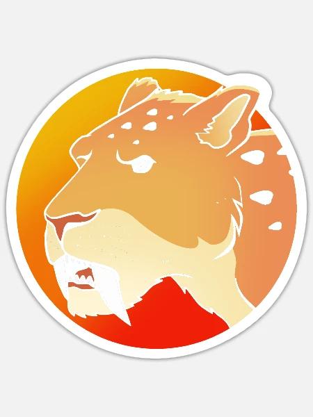 Säbelzahntiger - Sticker Größe S (10 x 10 cm) - Mattweiß
