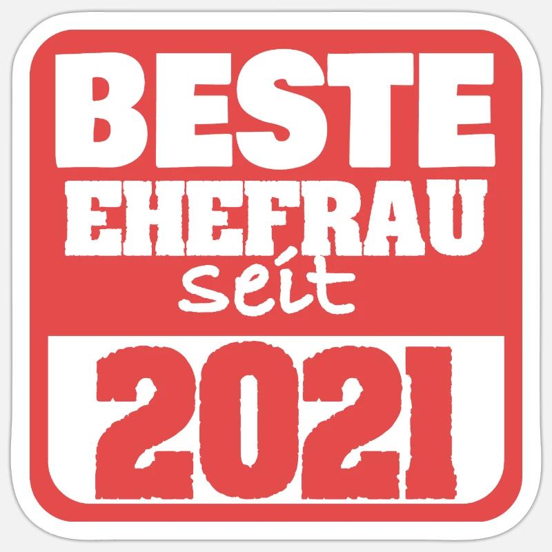 Mariage 2021 - Sticker taille S (10 x 10 cm) - blanc mat