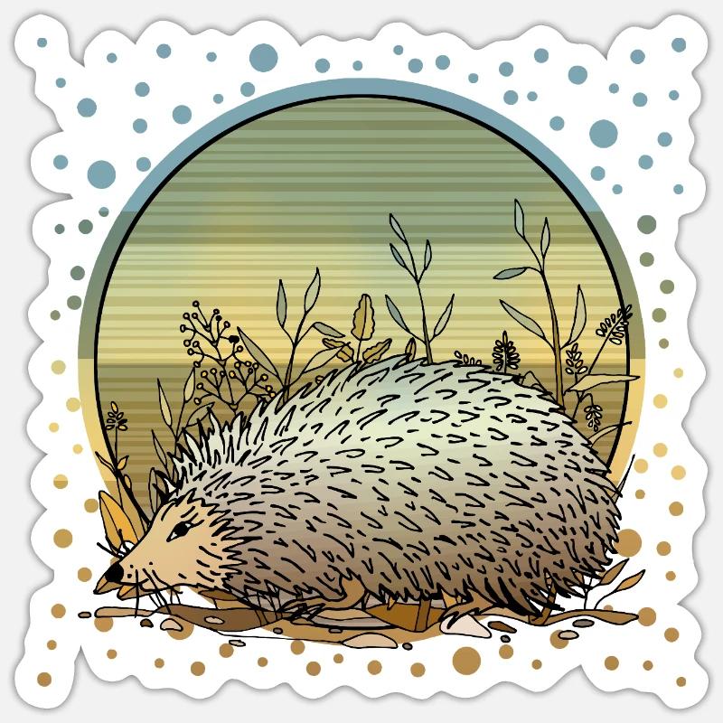 Igel - Sticker Größe S (10 x 10 cm) - Mattweiß
