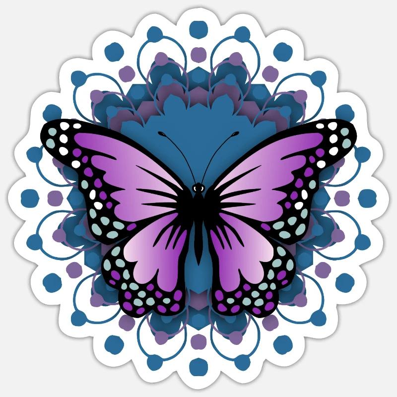 Papillon - Sticker taille S (10 x 10 cm) - blanc mat