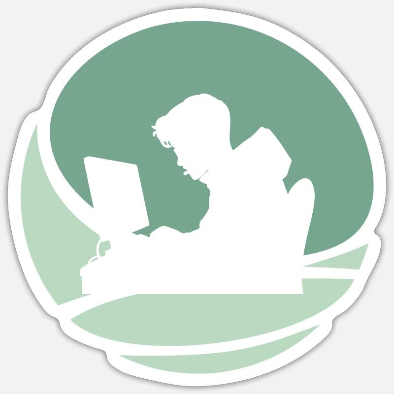 Hacker Informatik Student Hacken - Sticker Größe S (10 x 10 cm) - Mattweiß