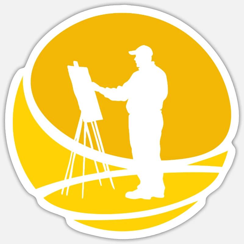 Paint Brush Painter - Sticker size S (10 x 10 cm) - white matte