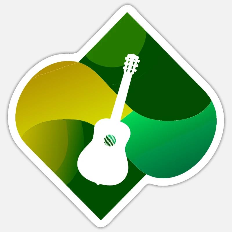 Guitare Heavy Shouter - Sticker taille S (10 x 10 cm) - blanc mat