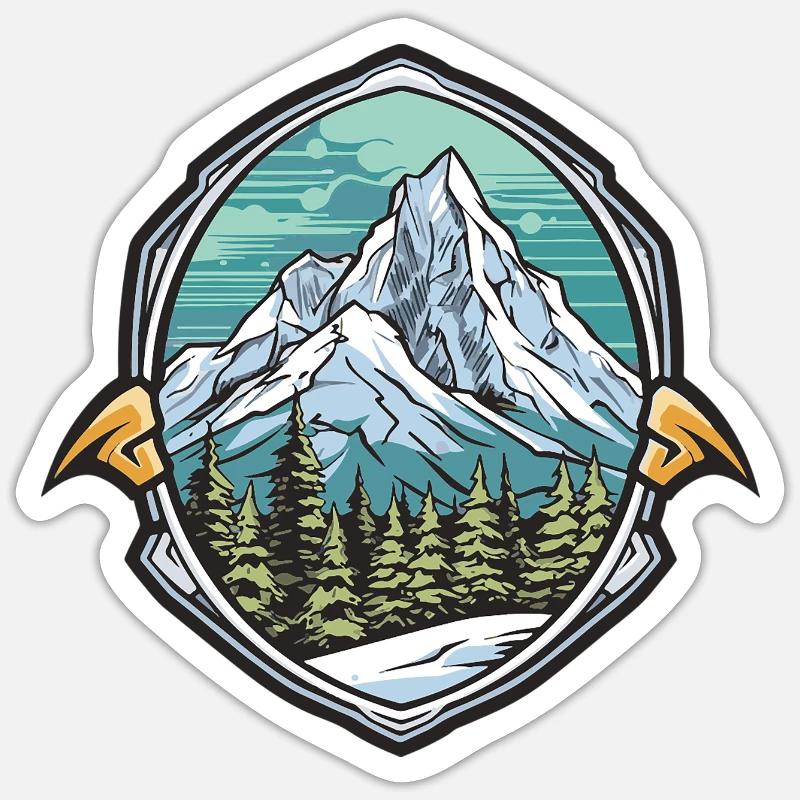Alps Ski Mountains - Sticker size S (10 x 10 cm) - white matte