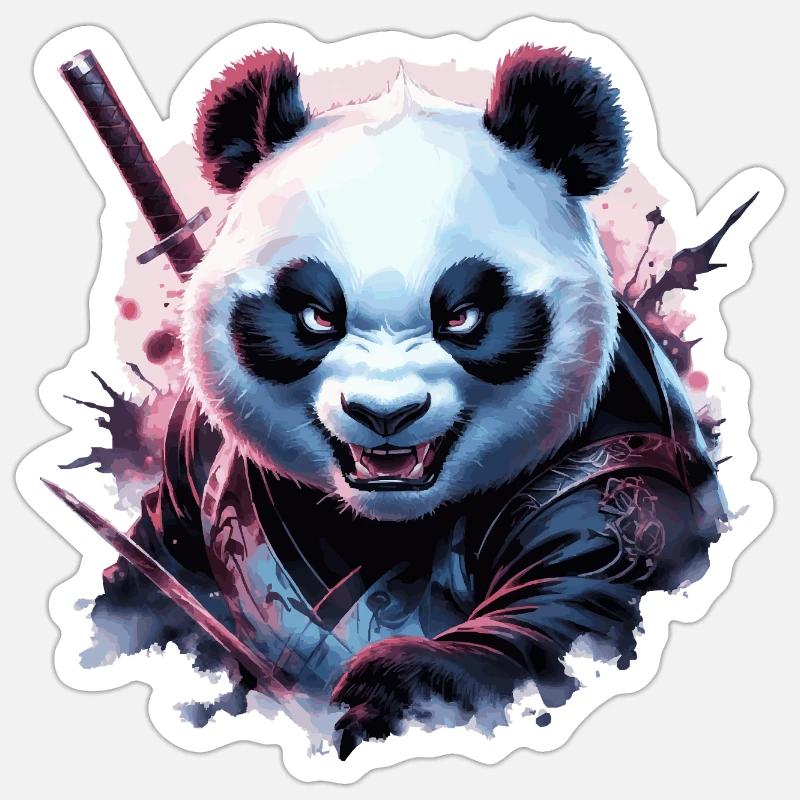 Evil Ninja Panda Sticker size S (10 x 10 cm)