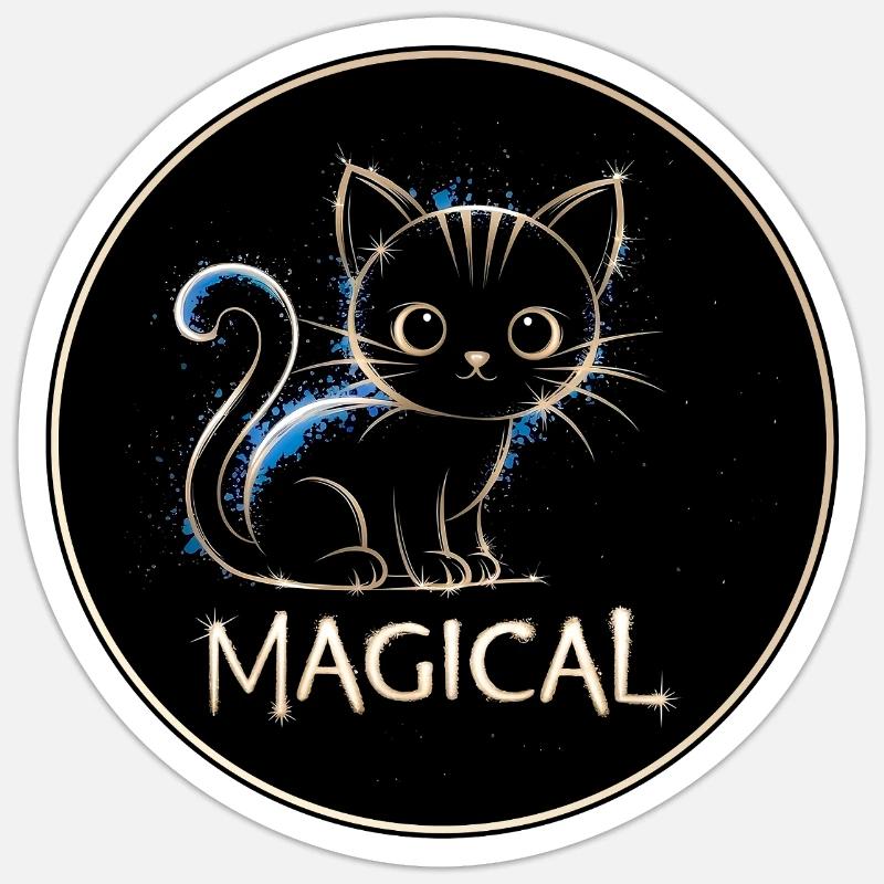 Magic Cat Sticker size S (10 x 10 cm)