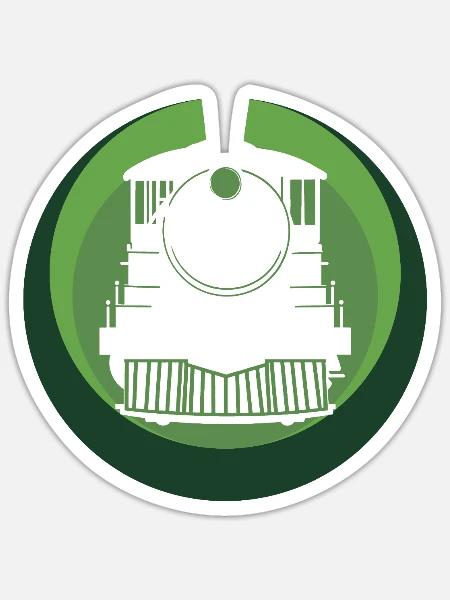 Eisenbahn Dampflokomotive - Sticker Größe S (10 x 10 cm) - Mattweiß