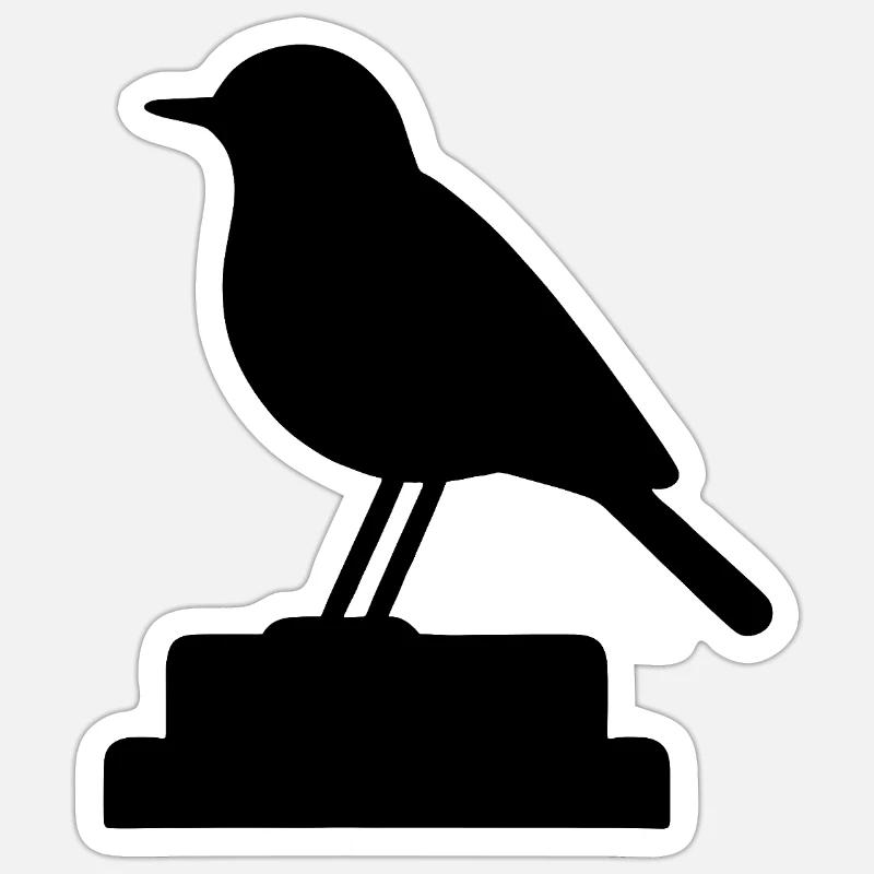 Oiseau - Sticker taille S (10 x 10 cm) - blanc mat