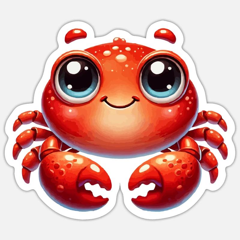 krabbe comic - Sticker Größe S (10 x 10 cm) - Mattweiß