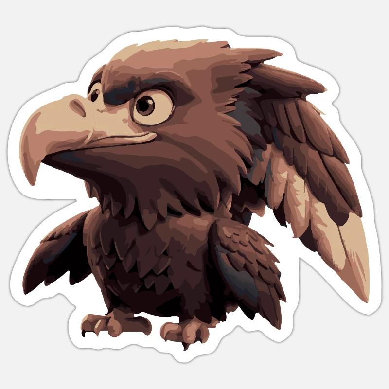 Bande dessinée Eagle - Sticker taille S (10 x 10 cm) - blanc mat