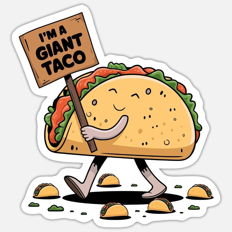 Ich bin ein riesiger Taco Sticker Größe S (10 x 10 cm)