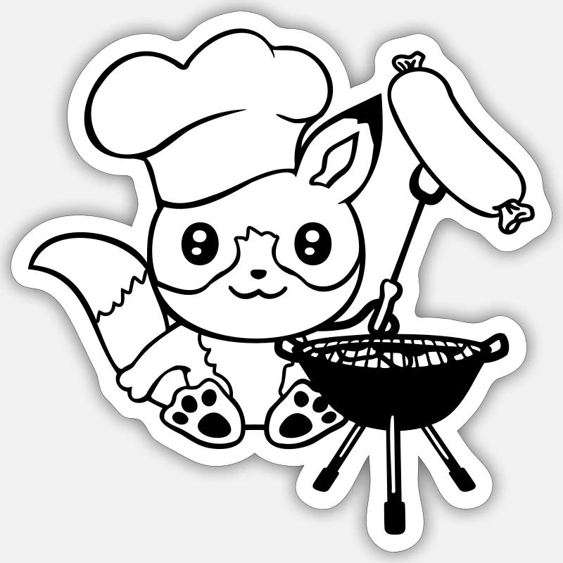 Fox Grills Saucisses Grill Master Grilling Cuisson Sticker taille S (10 x 10 cm)
