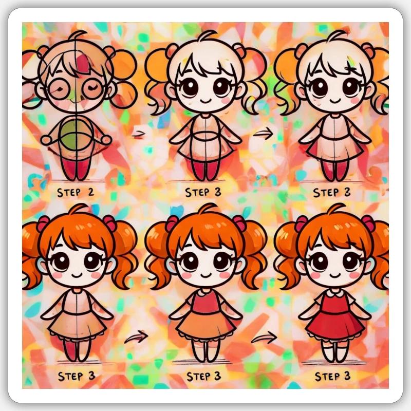 Mädchen 3 - Sticker Größe S (10 x 10 cm) - Mattweiß