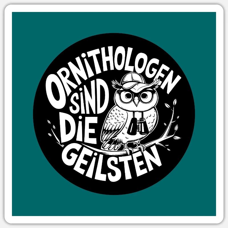 Ornithologen sind die Coolsten Eule mit Fernglas Sticker Größe S (10 x 10 cm)