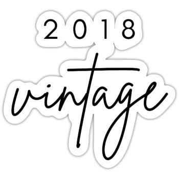 Vintage 2018 Anniversary - Sticker size S (10 x 10 cm) - white matte - Front