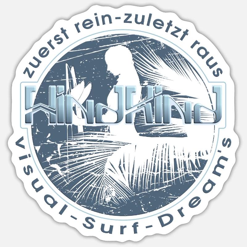 Rêve de surf visuel - Sticker taille S (10 x 10 cm) - blanc mat