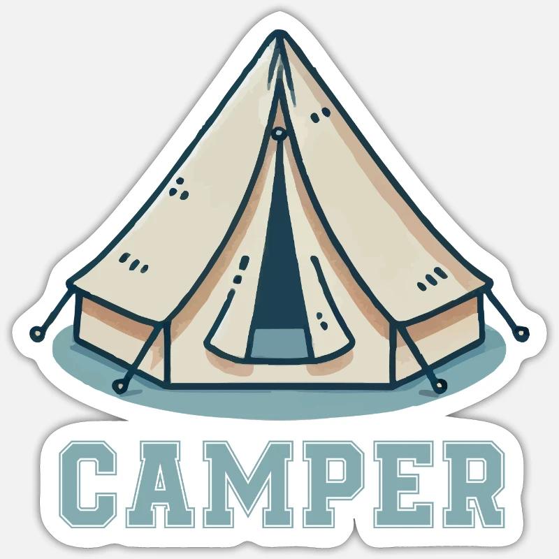 Tent Comic - Sticker size S (10 x 10 cm) - white matte