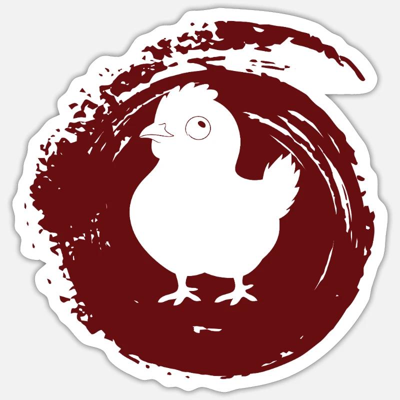 Chicken coop poultry egg - Sticker size S (10 x 10 cm) - white matte