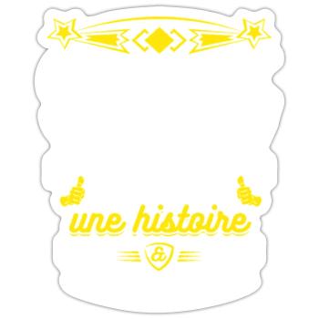 CHEICK UN NOM UNE FIERTÉ AUCUN RIVAL - Sticker taille S (10 x 10 cm) - blanc mat - Devant