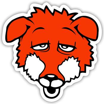 renard yeux fatigués épuisé somnolent trop fatigué mignon - Sticker taille S (10 x 10 cm) - blanc mat - Devant