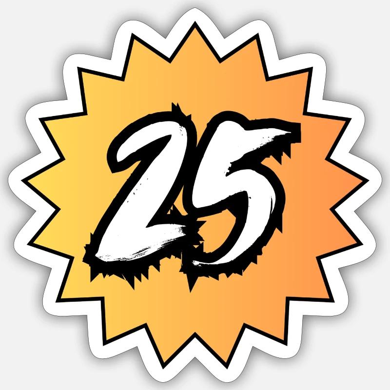 25 ans - Sticker taille S (10 x 10 cm) - blanc mat
