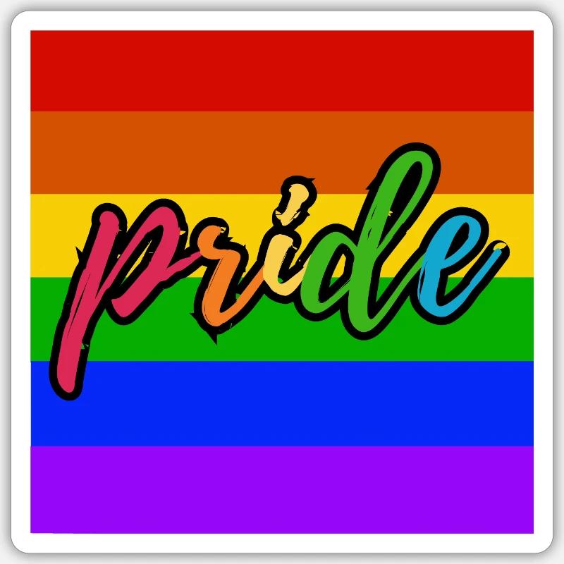 Pride-Regenbogenfarben-CSD - Sticker Größe S (10 x 10 cm) - Mattweiß