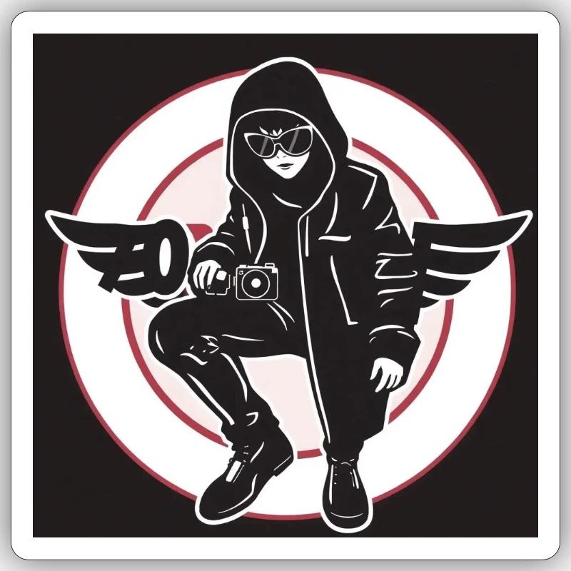 Cam guy - Sticker Größe S (10 x 10 cm) - Mattweiß