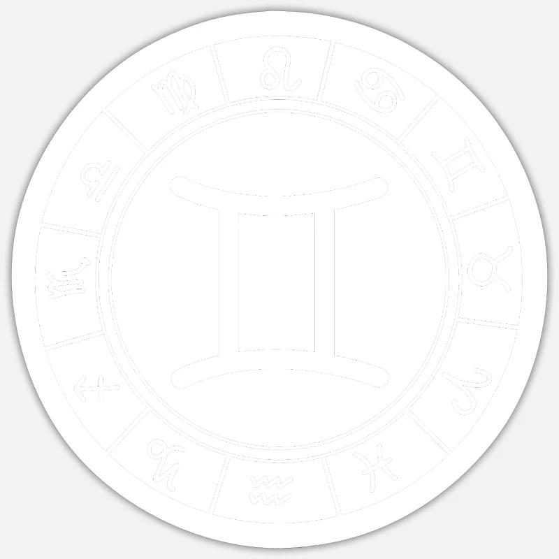 Sternzeichen Zwilling - Sticker Größe S (10 x 10 cm) - Mattweiß