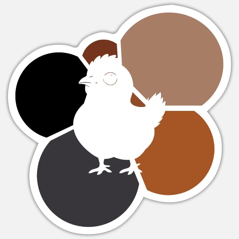 chicken chicks chicken - Sticker size S (10 x 10 cm) - white matte