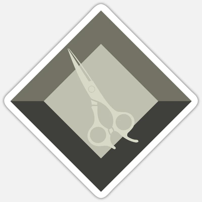 Coiffeur Coiffeur Ciseaux Sticker taille S (10 x 10 cm)