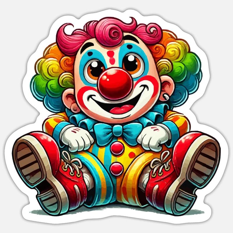 Clown Comic - Sticker size S (10 x 10 cm) - white matte
