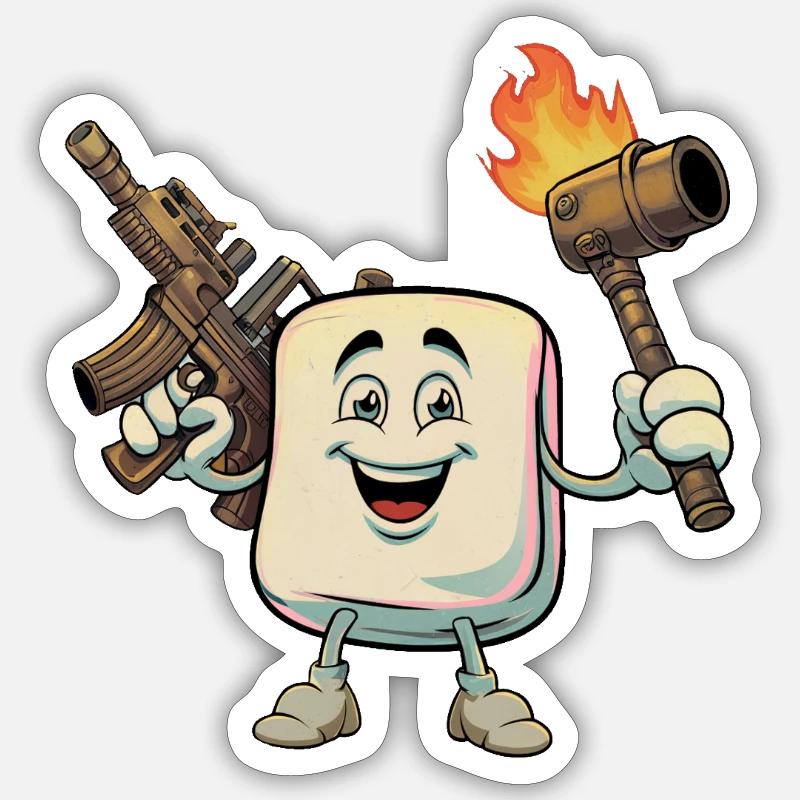 Marshmallows 1 - Sticker Größe S (10 x 10 cm) - Mattweiß