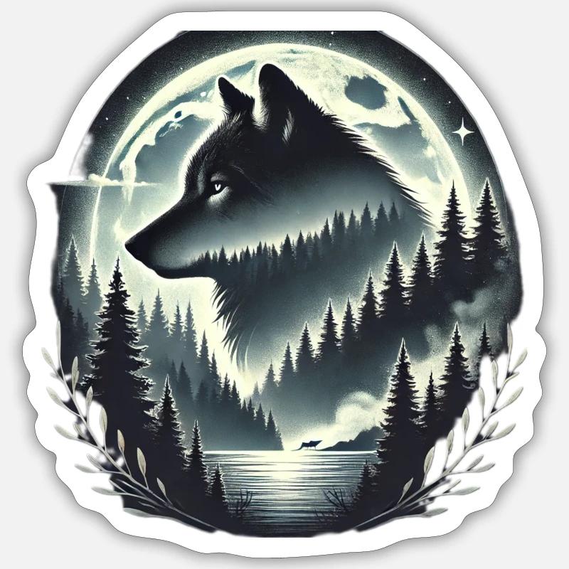 Team Wolf, Wolfschutz, Naturschutz, Wolf protect - Sticker Größe S (10 x 10 cm) - Mattweiß
