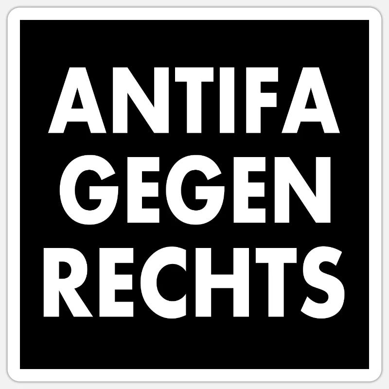 Antifa gegen rechts - Sticker Größe S (10 x 10 cm) - Mattweiß