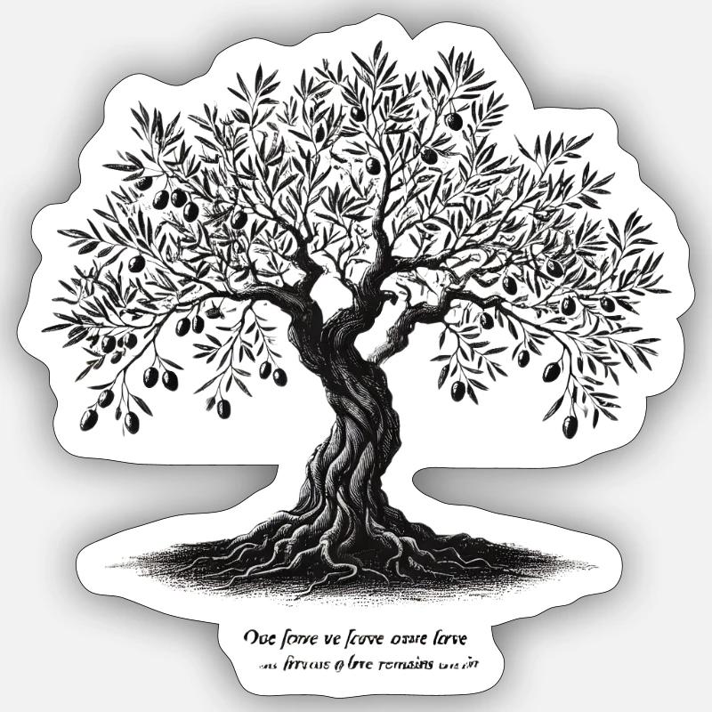 Olivier - Sticker taille S (10 x 10 cm) - blanc mat