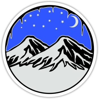 Starry sky mountains - Sticker size S (10 x 10 cm) - white matte - Front