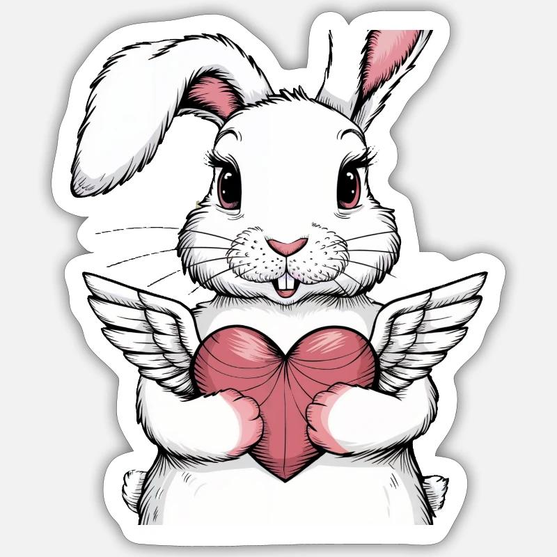 Rabbit 1 - Sticker Größe S (10 x 10 cm) - Mattweiß