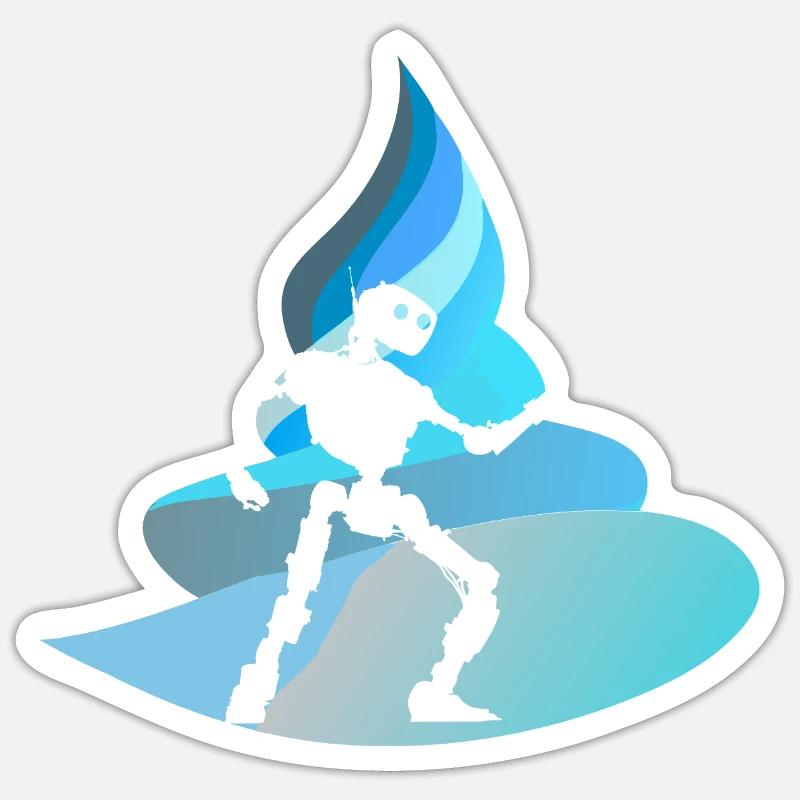 Robot Tech Scifi Sticker taille S (10 x 10 cm)