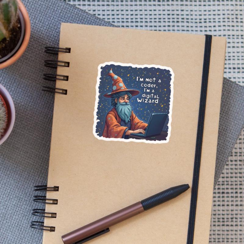 I'm Not a Coder I'm a Digital Wizard Programmer Sticker size S (10 x 10 cm)