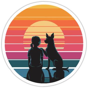 Meilleurs amis – Sunset & Loyal Company - Sticker taille S (10 x 10 cm) - blanc mat - Devant
