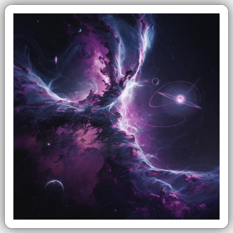 celestial 5 - Sticker Größe S (10 x 10 cm) - Mattweiß