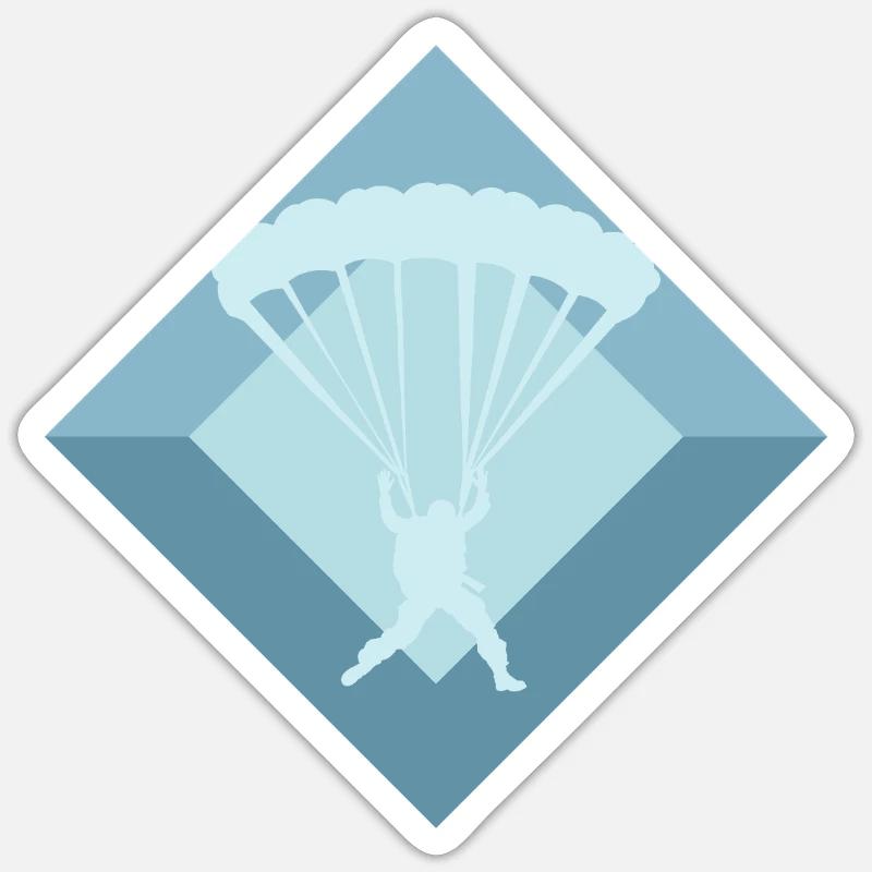 Skydiving Base Jumping Air - Sticker size S (10 x 10 cm) - white matte